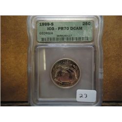 1999-S GEORGIA QUARTER ICG PR70 DCAM