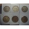 Image 2 : 6 ASSORTED FRANKLIN HALF DOLLARS