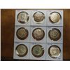 Image 1 : 9 SILVER KENNEDY HALF DOLLARS SEE DESCRIPTION