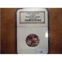 2004-S SILVER FLORIDA QUARTER NGC PF69 ULTRA CAMEO