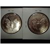 Image 2 : 1990 & 91 AMERICAN SILVER EAGLES (UNC)