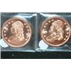Image 1 : Copper Round; .999 Fine Copper 1 Oz.; Lot of 2