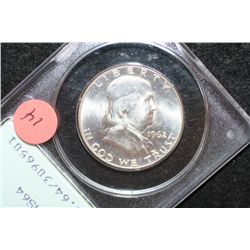 1962 Ben Franklin Half Dollar; PCGS Graded MS64