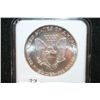 Image 2 : 1993 Silver Eagle $1; NGC Graded MS69