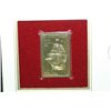 Image 2 : 1984 First Day of Issue 22K Gold Replica Stamp W/Postal Stamp; Roanoke Voyages Explorers Series