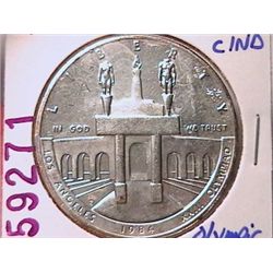 1984-S Olympic Silver Dollar AU58, 90% Silver