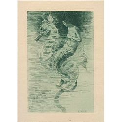 Frederick Stuart Church Original Etching "The Mermaid"