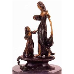 "Mother And Child" Bronze Sculpture  Inspired - Icart