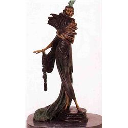 "Fan Dancer" Bronze Sculpture Inspired - Icart