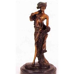 "Victorian Girl" Bronze Sculpture Inspired - Icart