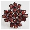 Image 2 : Garnet 11.55 ctw Flower Design Ring 0.925 Silver