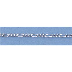 Pure Gold 16" 14k Gold-White 1.1mm Figaro Chain 1.2g