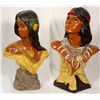 Image 1 : American Indian Plaster Busts  - , - c1900 - 2012aug - Cowboy & Native American