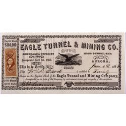 Eagle Mine Co. Stock Certificate CA - Aurora,Mono County - 1863 - 2012aug - General Americana