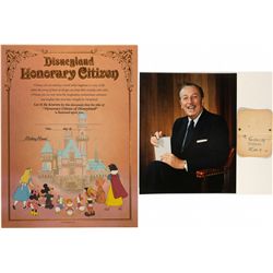 Disney Gift Card & Photo with Walt Disney Signature CA - Burbank,Los Angeles County - c1930-1940 - 2