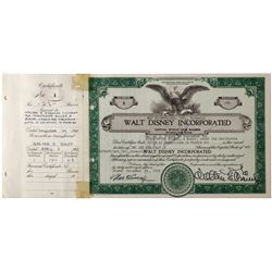 Walt Disney Incorporated Stock Certificate CA - Burbank,Los Angeles County - 1955 - 2012aug - Genera