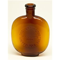 Arlington Bar Amber Whiskey Flask ~ Half Pint CA - Bakersfield,Kern County - c1907-1917 - 2012aug - 