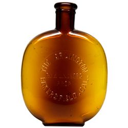 Arlington Bar Amber Whiskey Flask ~ Pint CA - Bakersfield,Kern County - 1907-1917 - 2012aug - Saloon