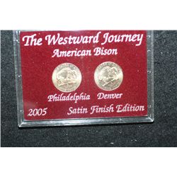 2005 Westward Journey "American Bison" Nickel Set; Satin Finish Edition; P&D Mints