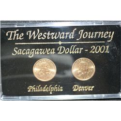 2001 Westward Journey Sacagawea $1 Coin Set; P&D Mints