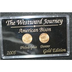 2004 Westward Journey "American Bison" Nickel Set; Gold Edition; P&D Mints