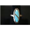 Image 1 : Sterling Silver Ring W/Turquoise Colored Stone; .925 Silver