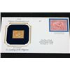 Image 1 : 22K Gold Replica Stamp W/Enlarged Reproduction of the Original Stamp Issued 1920; 2 Cent Landing of 