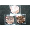 Image 2 : 2012 Copper Round; .999 Fine Copper 1 Oz.; Mercury Dime; Lot of 3