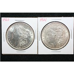 1921 Silver Morgan $1; Lot of 2