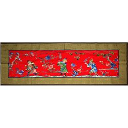 Large Chinese Silk Textile Hong Kong 1989