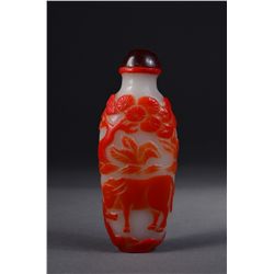 Chinese Red Peking Glass Snuff Bottle