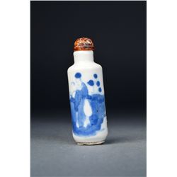 Chinese Blue & White Snuff Bottle Jian Ding Export