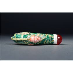 Chinese Porcelain Snuff Bottle Cabbage Form