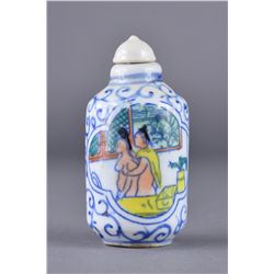 19th Century Chinese Blue & White Snuff Bottle