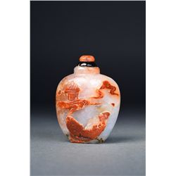 Chinese Carved Hardstone Snuff Bottle