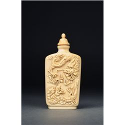 Chinese Carved Ivory Snuff Bottle