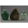 Image 2 : Set of Three Chinese Carved Jade Snuff Bottles