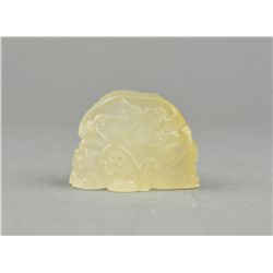 Chinese Carved Rock Crystal Pebble Boulder Dragon