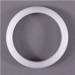 Chinese Carved White Jade Bangle