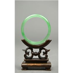 Set of Two Green & White Jade Bangles