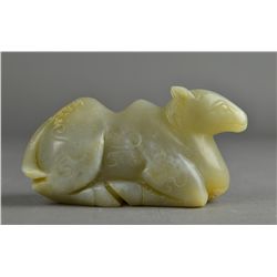 18th/19th C. Chinese Carved White Jade Camel