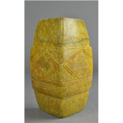 Chinese Liangzhu-Style Celadon Jade Cong