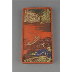 Chinese Red Ink Stone Landscape