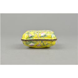 19th C. Imperial Yellow Cosmetic Box Qianlong