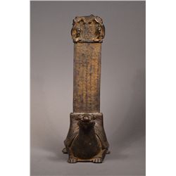 19th C. Bronze Bixi Mounted Funerary Stele Model