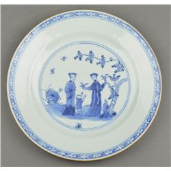 18th Century Chinese Blue & White Porcelain Plate