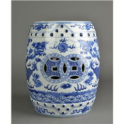Chinese Blue & White Porcelain Garden Stool