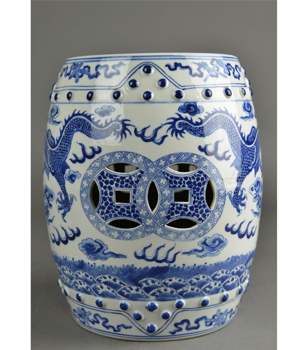 Chinese Blue White Porcelain Garden Stool Chinese Blue White Porcelain Garden Stool
