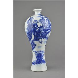 Chinese Kangxi-Style Blue & White Porcelain Vase