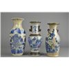 Image 1 : Set 3 Chinese Qing Export BW Vases w/ Cert.